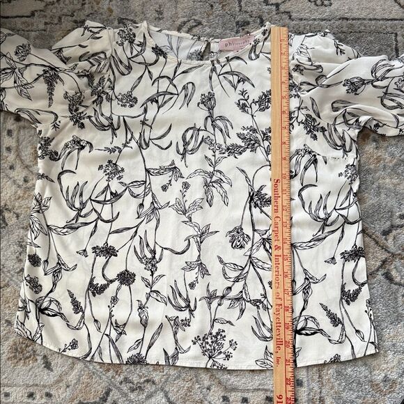 Philosophy Black and Cream Floral Blouse - Picture 11 of 12